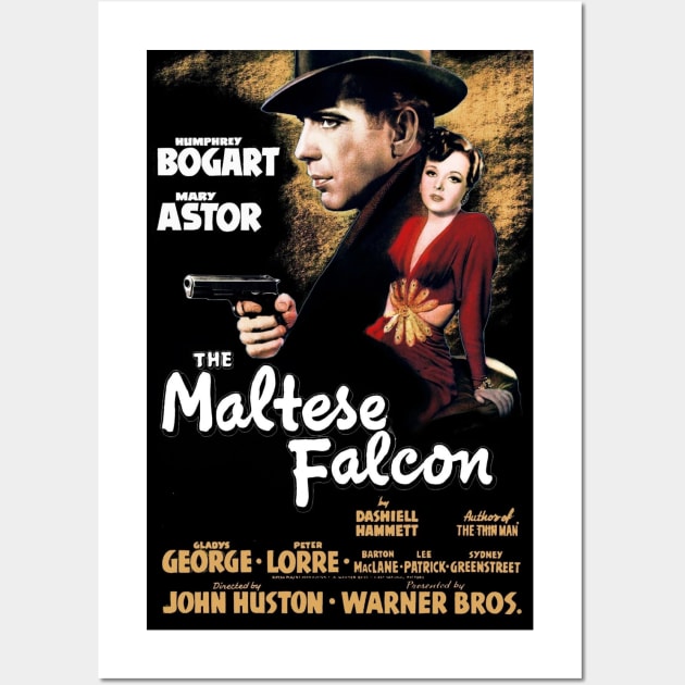 The Maltese Falcon Movie Poster (Dark Noir) Wall Art by Noir-N-More